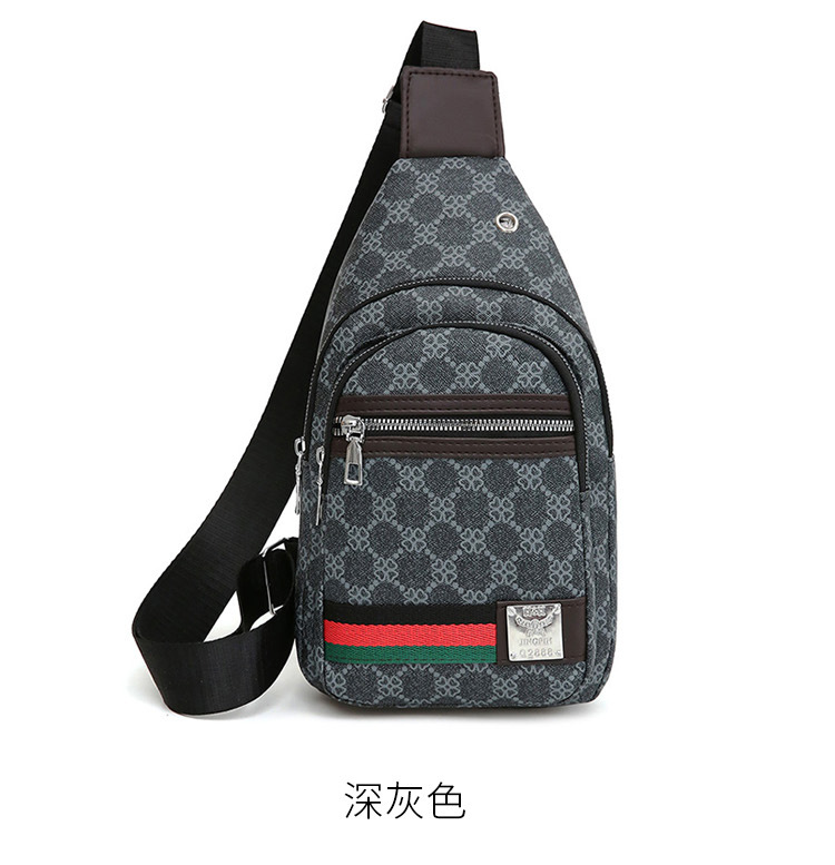 Outdoor men's chest bag, crossbody bag, travel shoulder bag, large-capacity leather bag, sports small backpack, multi-functional men's bag undefined
