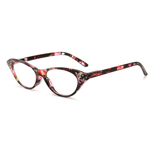 New cross-border cross-border diamond-encrusted fashionable reading glasses for men and women, the elderly, cat-eye flower glasses manufacturers wholesale eye reading