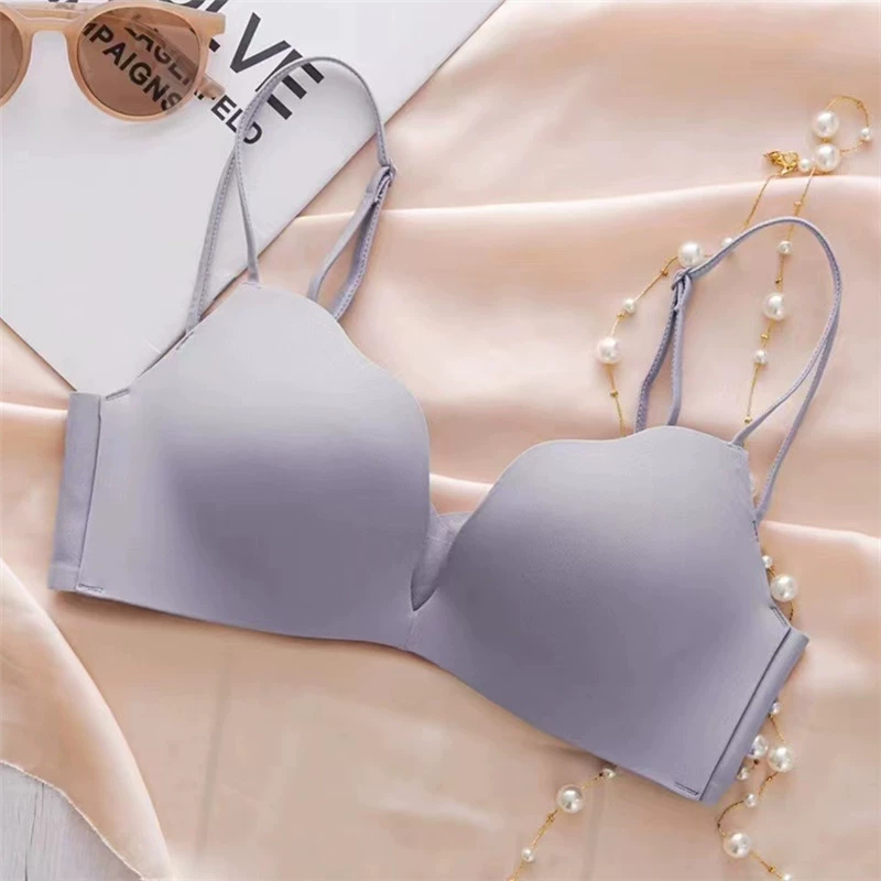 Summer sexy glossy set, supporting wireless bra, underwear