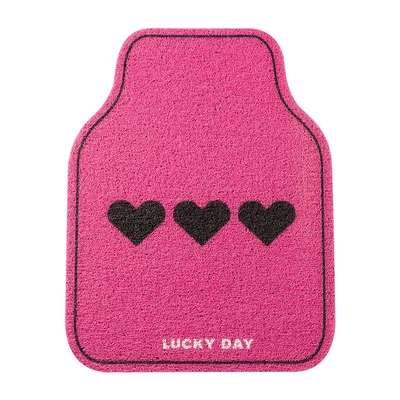 floor mats – Universal Foot Pad - rose-red-heart-shaped-silk-loop-floor-mat-front-1