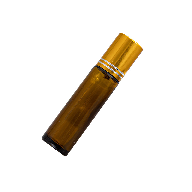 En stock: Botella de vidrio roll-on de 10 ml, ámbar transparente, para perfume, aceites esenciales, envase roll-on, botella de vidrio para subenvasado.