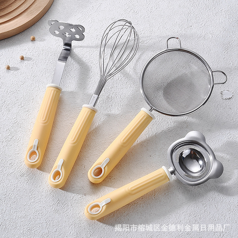 304不锈钢打蛋器手动厨房蛋清分离器烘焙辅食工具套装过滤网漏勺|undefined