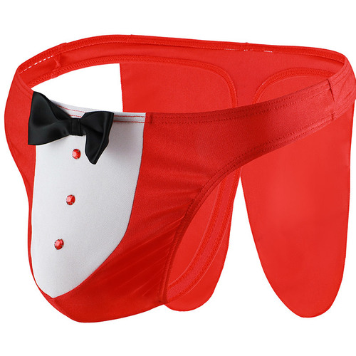 21XK-34 men's bow U protruding trousers thin cover pp sexy low waist breathable single ding Christmas