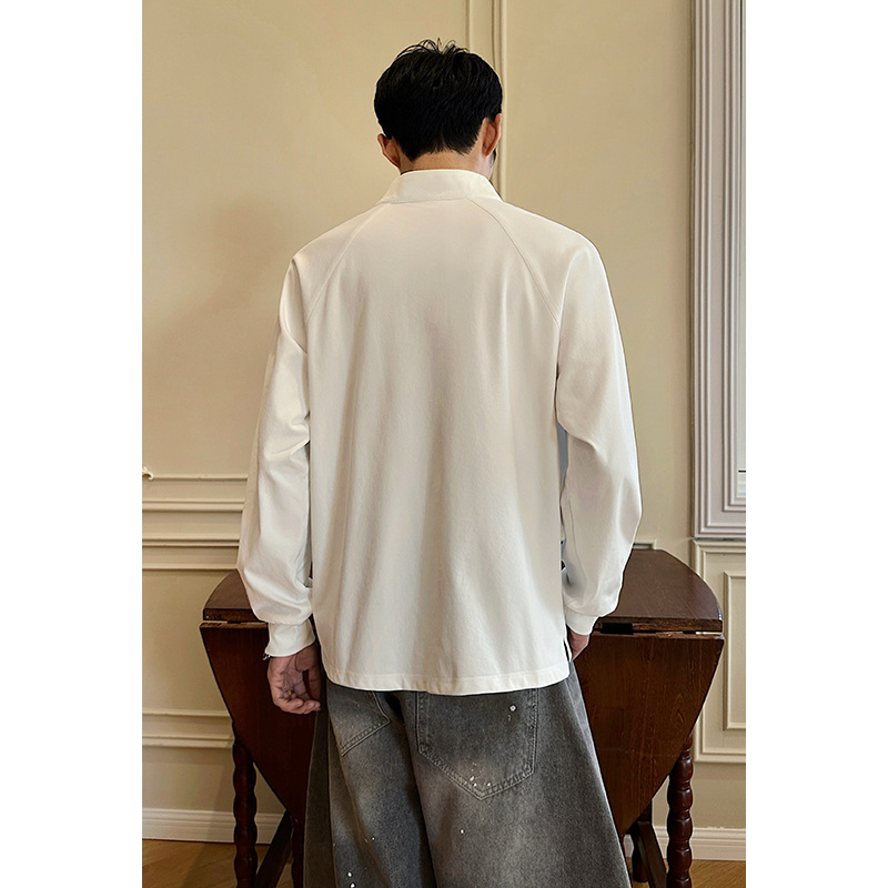 Half-zip Stand-up Collar Sports T-shirt For Men, Cycling Top, Mountain-style Outdoor Quick-dry Long-sleeve Shirt_voghion.com