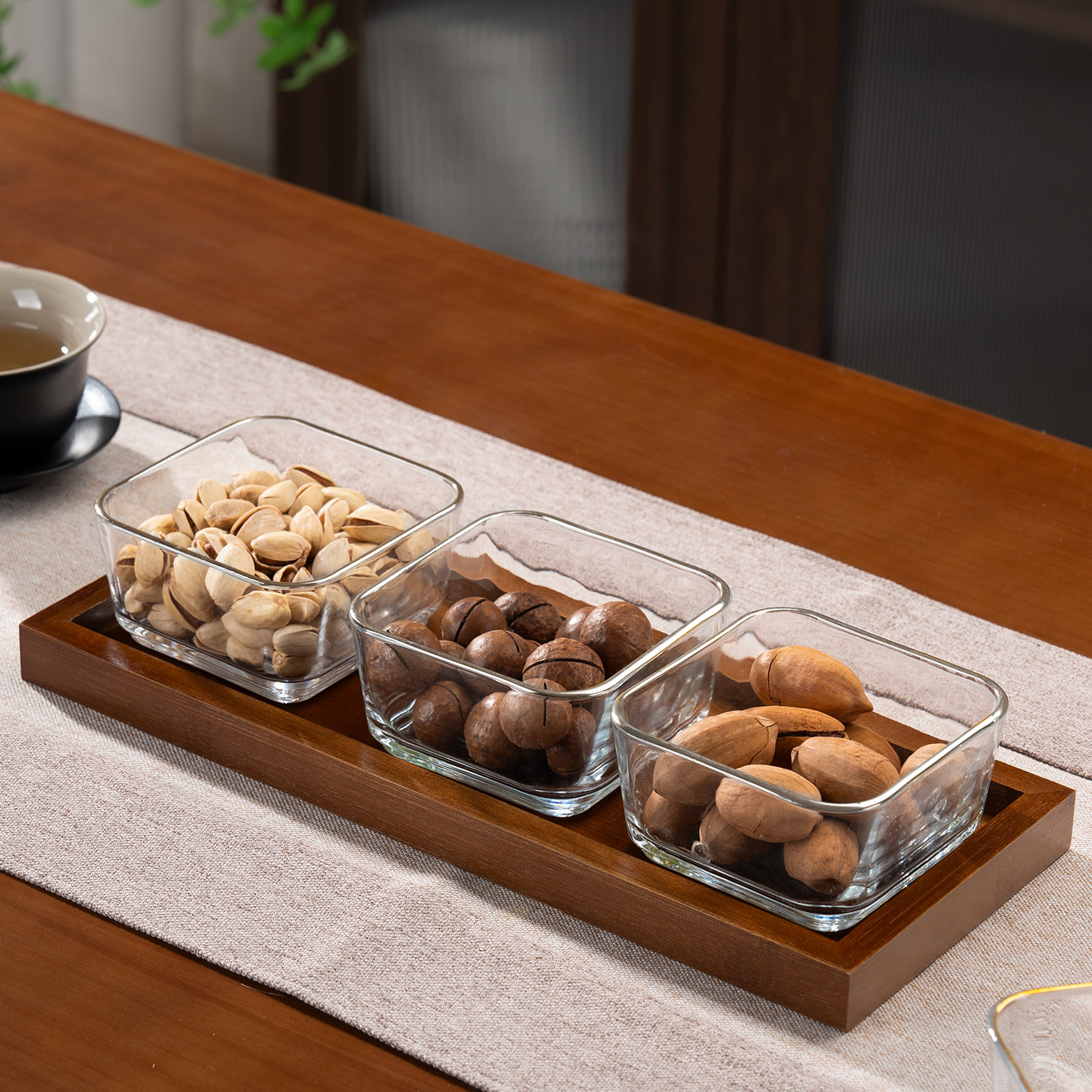 bandeja de madera china bandeja de frutas secas bandeja de refrigerio de la tarde de alta calidad bandeja de frutas bandeja de frutas bandeja de madera de alto valor bandeja de refrigerio image 10