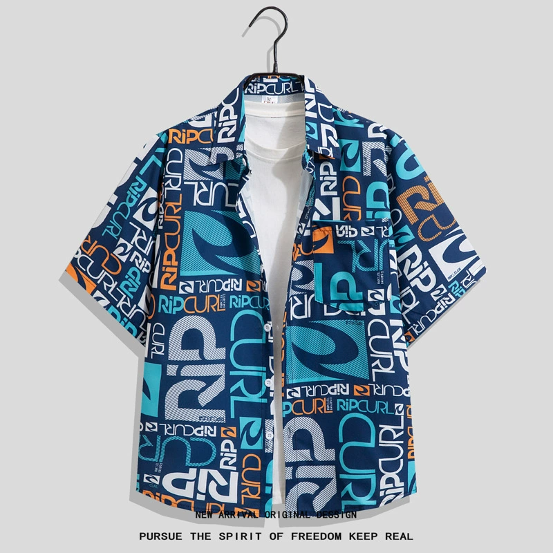 Рубашка Summer oversize хип‑хоп короткий рукав, унисекс, свободный крой (размеры до 4XL)