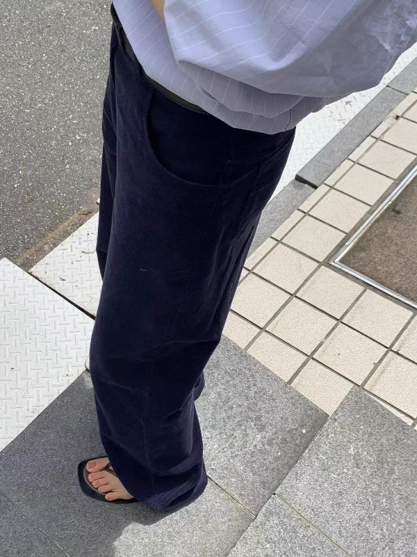现h韩国东大门25年秋新款ounce直筒质感休闲时尚气质灯芯绒长裤|undefined