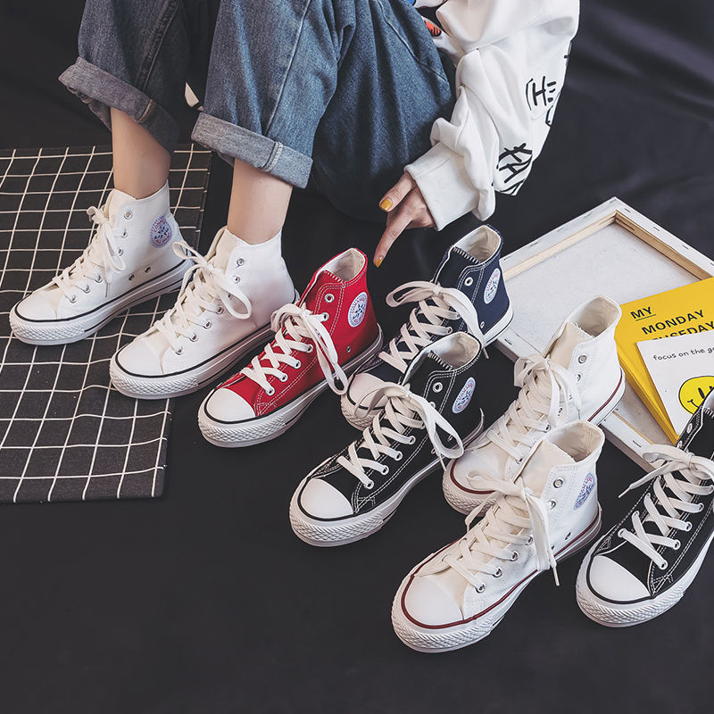 High-Top Canvas Shoes for Women 2026 Spring and Autumn New Style Student Korean Version Ulzzang Trendy Harajuku Retro Versatile Ins Sneakers