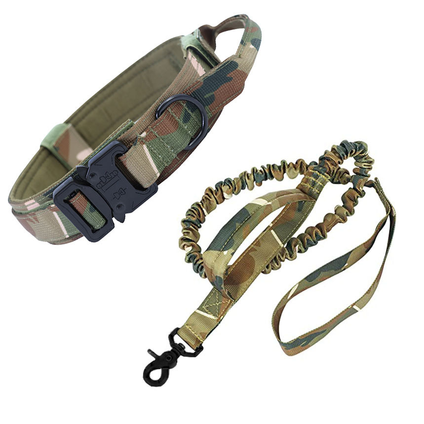 Traje de camuflaje-Cuerda de tracción táctica Collar de perro táctico M-Mediano