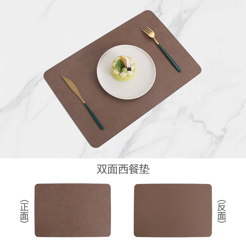 Spot mantel de cuero de pvc impermeable de doble capa patrón de cuero cuadrado mantel occidental mantel aislante de hotel mantel de mesa hogar