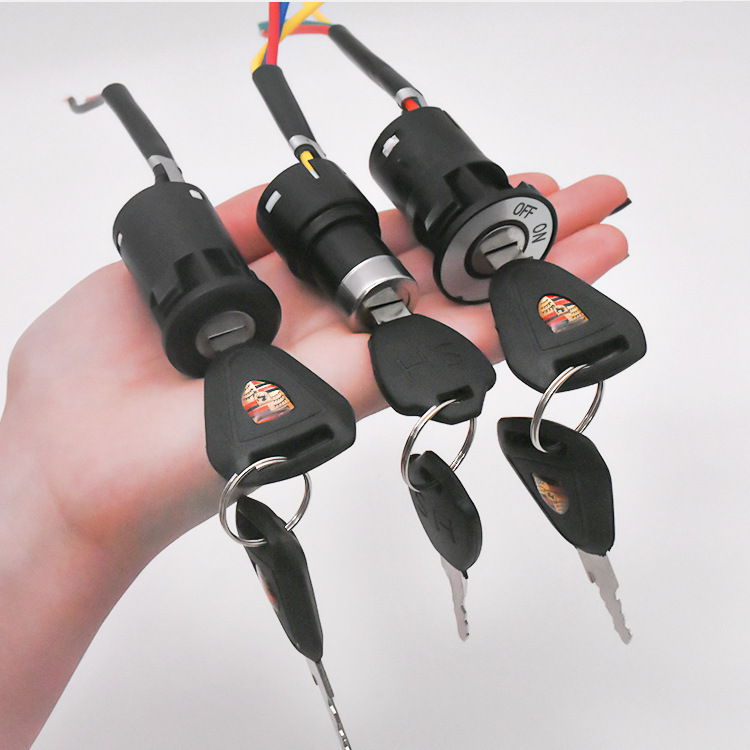 Cerradura Eléctrica Modificada para Vehículos Eléctricos, Cerradura Eléctrica de 3 Cables, Cerradura para Triciclo, Cerradura Grande, Cerradura Mediana, Cerradura Pequeña, Interruptor de Llave AB