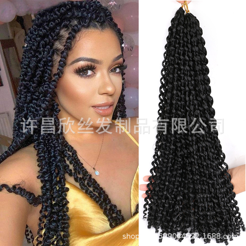 Suministro directo de fábrica Amazon ondulación del agua crochet peluca sucio trenza peluca Pasión Twist pelo