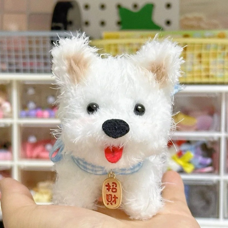 ウサギの毛ねじりスティック子犬手作り DIY 完全な材料パッケージ暗号化された太い毛根人形完成したおもちゃ子供のため|undefined