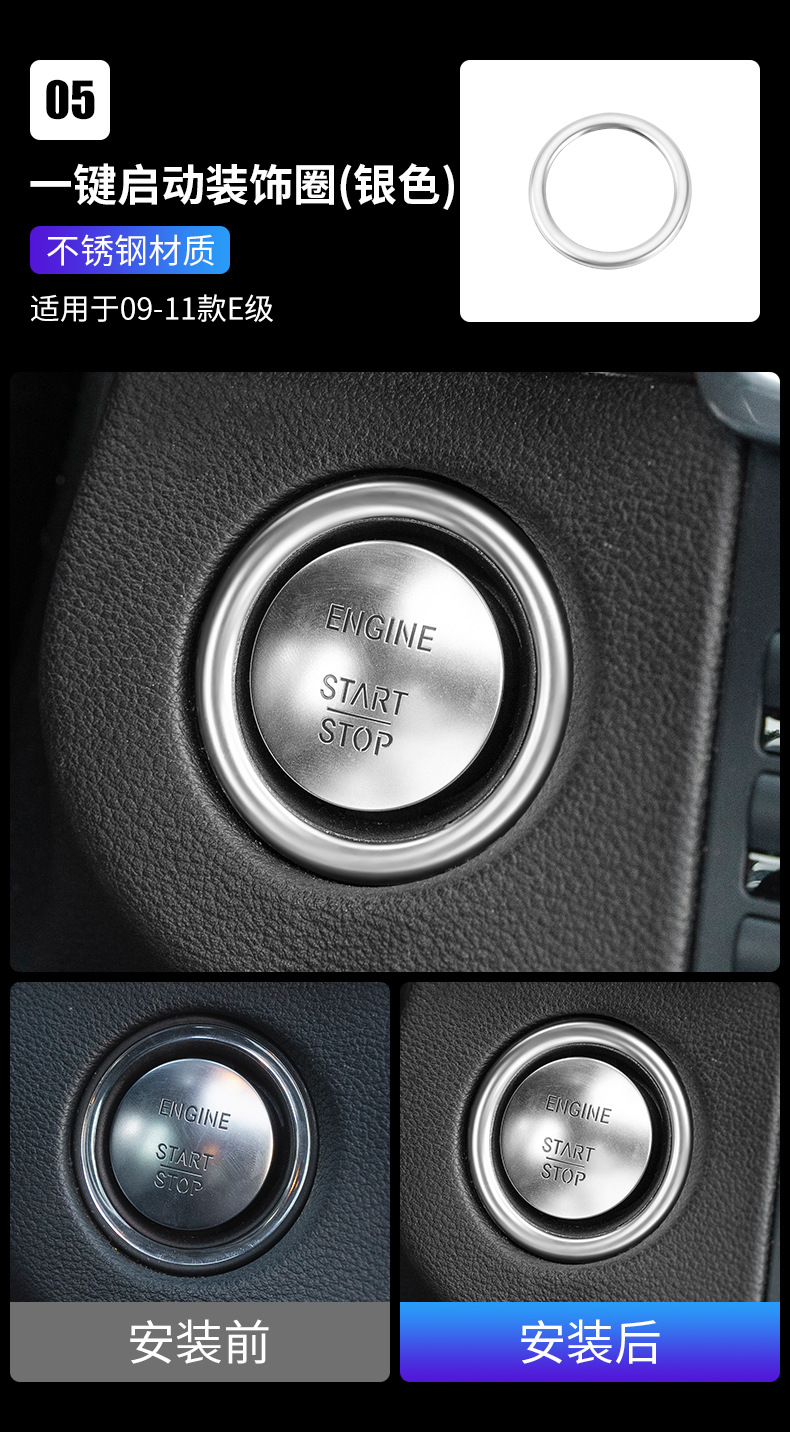 Mercedes-Benz E-Class 09-11 W212 E300L 260 200 modified central control water Cup armrest box panel interior stickers