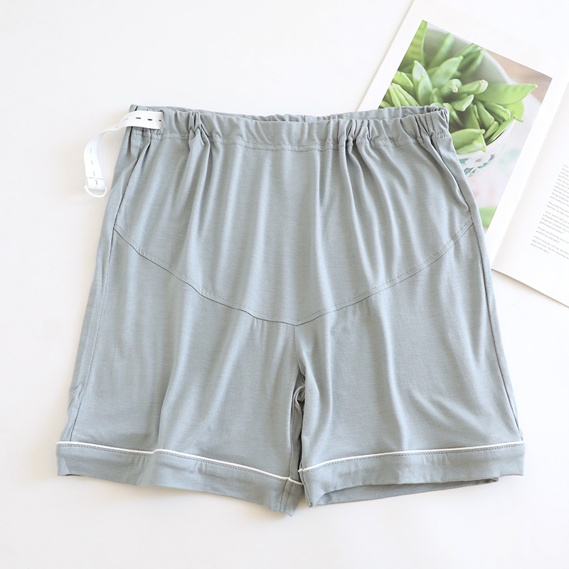 妊婦用パジャマ、妊娠中調節可能なホームパンツ、産後パンツ、お腹を締め付けないハイウエストマタニティショーツ、女性用夏用薄手