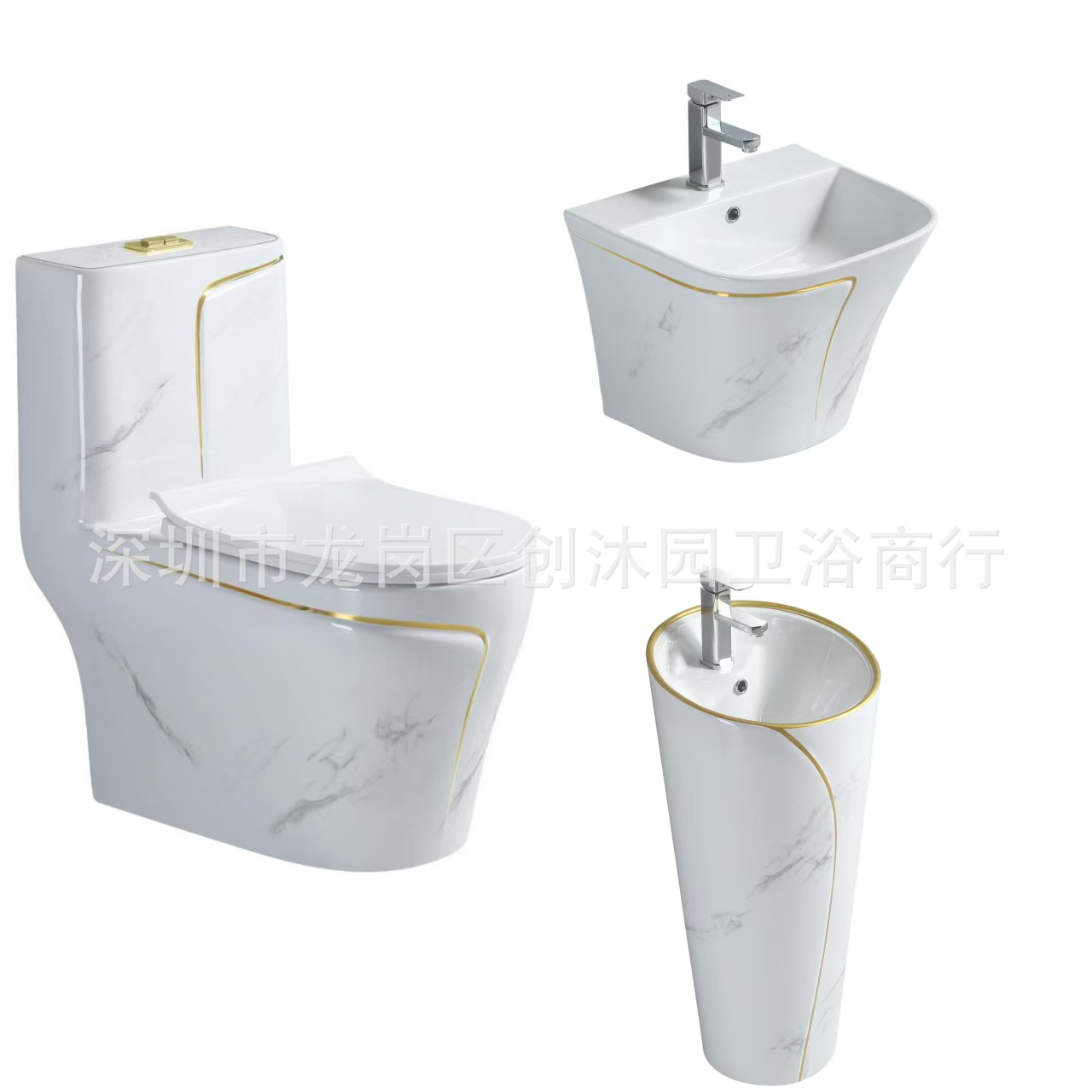 Exportación de comercio exterior Inodoro de color Inodoro de cerámica Fila de piso Fila de asiento de pared Inodoro directo/sifón toilet