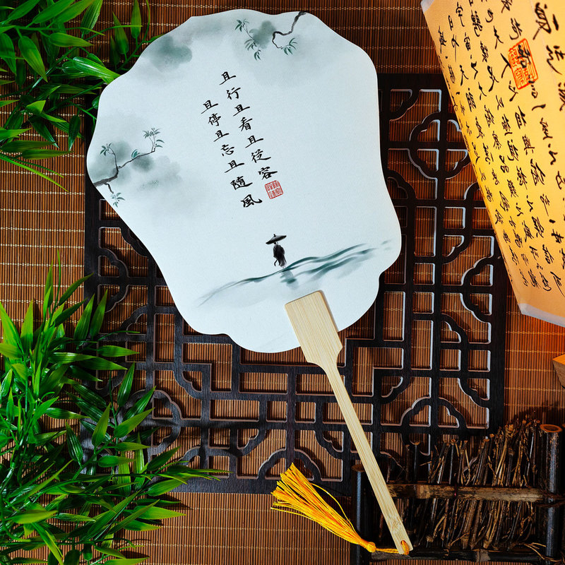 宣紙団扇環境保護カード扇風機来図制作印刷観光スポット会社活動広告扇風機卸売り|undefined