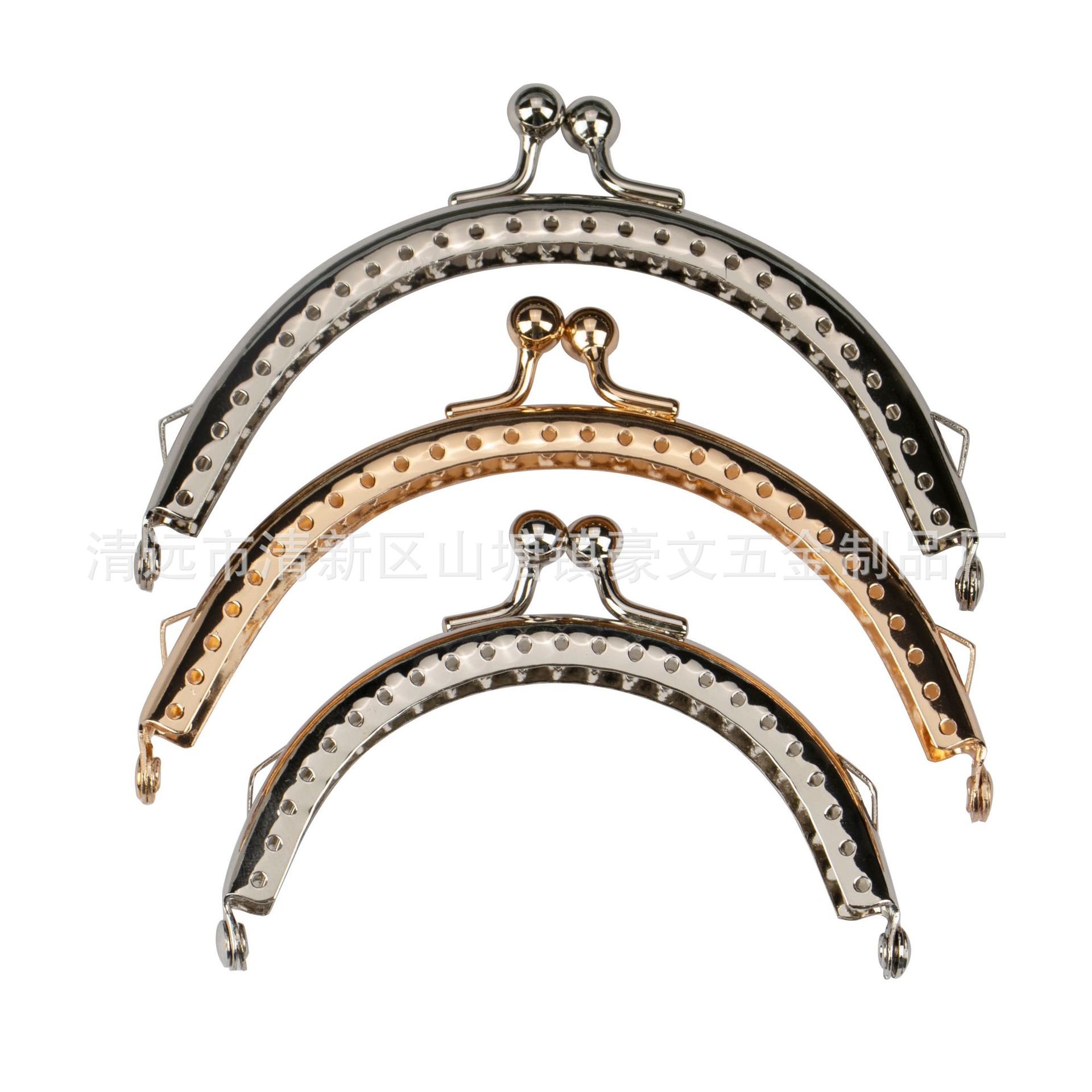 8.5Cm-10.5Cm12.5Cm Semi-Circular Smooth Machine-Made Head-Shaped Metal Clasp DIY Handle Hardware Bag Accessories