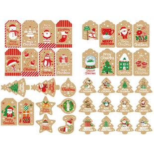 Factory in stock elk yellow kraft paper label accessories DIY tag suit Christmas gift packaging tag wholesale