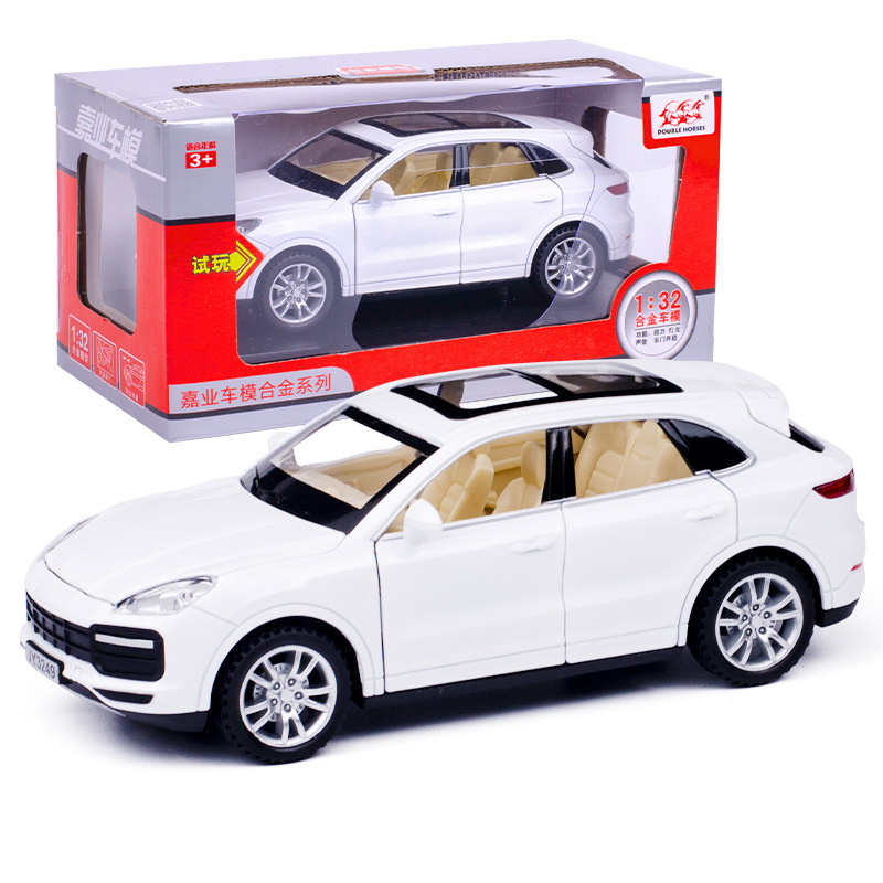 Modelo de Auto Porsche Cayenne a Escala 1:32 de Aleación con Luz, Música y 6 Puertas Abatibles
