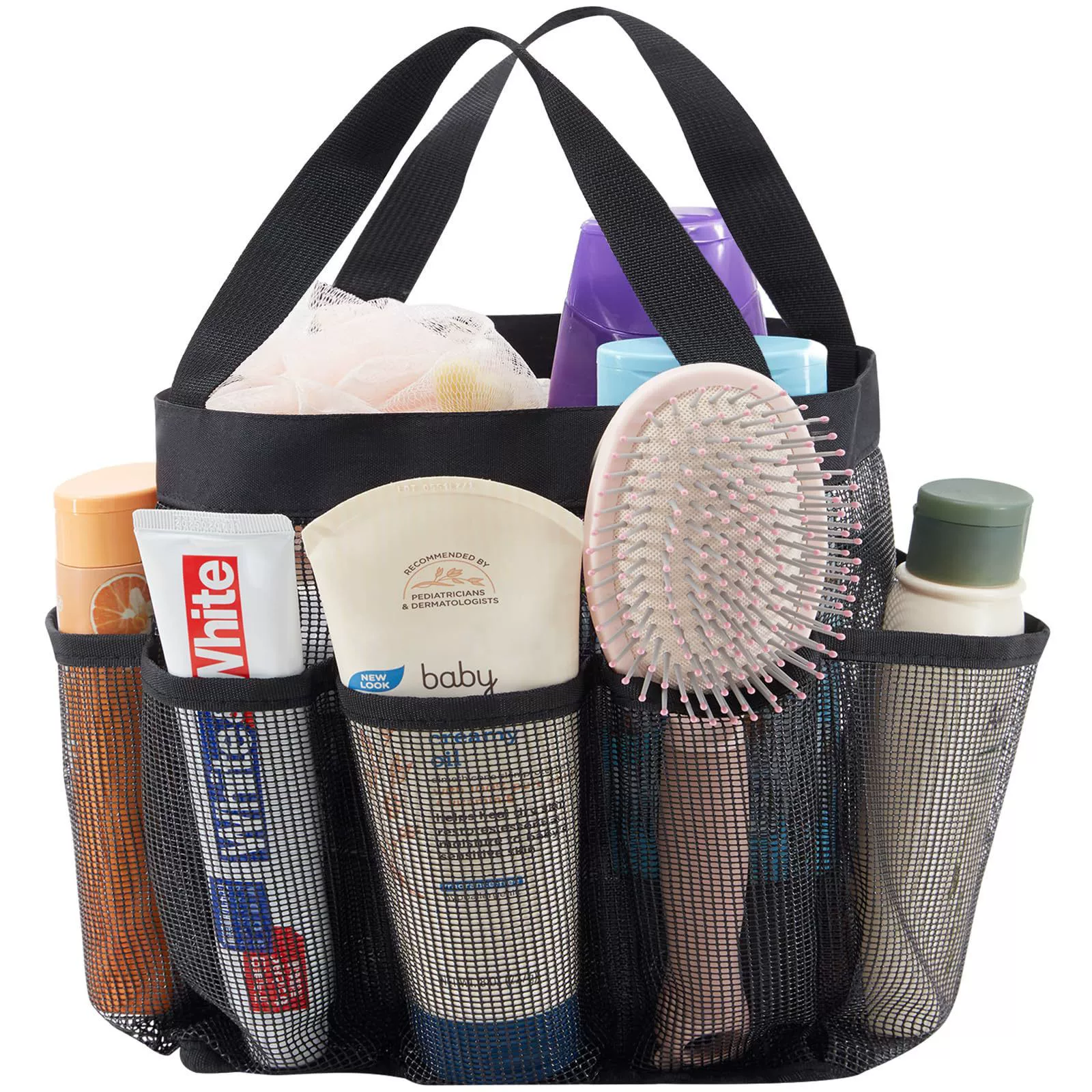 Портативная сумка для туалетных принадлежностей, сетчатая сумка для хранения принадлежностей для душа, подвесная портативная сумка для хранения душа с 7 карманами для хранения