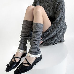 autumn and winter ins style new socks miu style South Korea lace jk wear socks ballet sweet pile calf leg cover