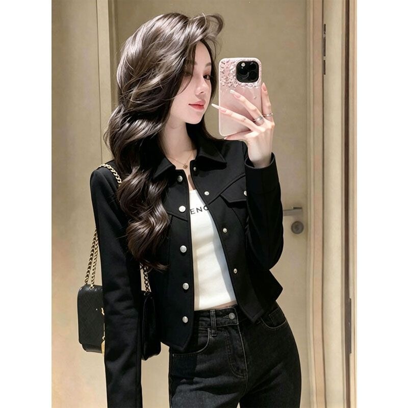 Original quality, petite-sized casual jacket, short outerwear for women, 2026 autumn new collection, fashionable and stylish, versatile top