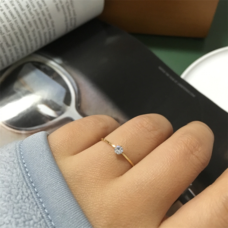 Simple Style Geometric Titanium Steel Gold Plated Rings