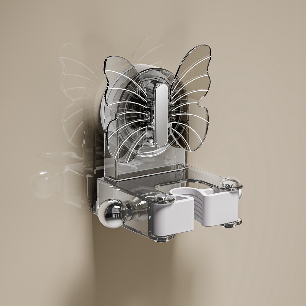 Mariposa baño trapeador clip hanger sin perforación inodoro pared ventosa estante de almacenamiento estante de almacenamiento gancho de fijación