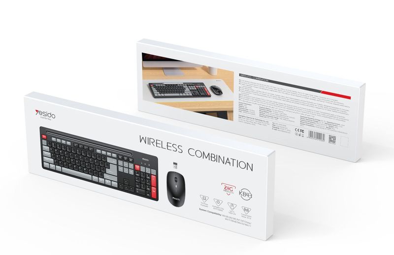 Yesido キーボードとマウスセットクロスボーダードロップシッピングデスクトップコンピュータノートブックサイレント商用ワイヤレスキーボードとマウス|undefined