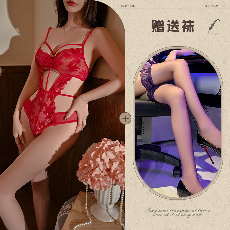 레드 + 블랙 스타킹