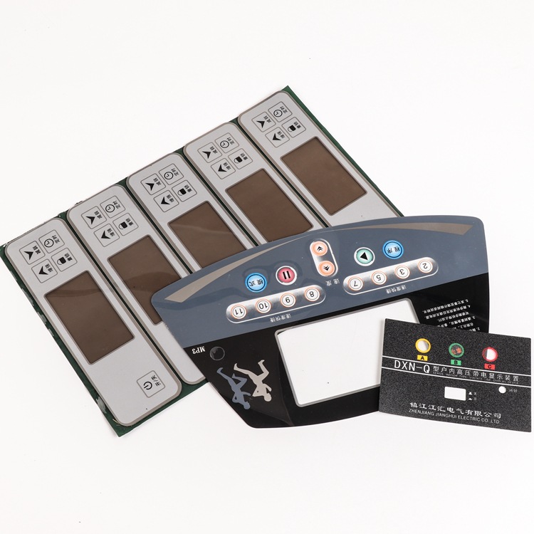 pvc面贴PC按键鼓包薄膜面贴PVC丝印面板背胶设备按键面板凹凸印刷