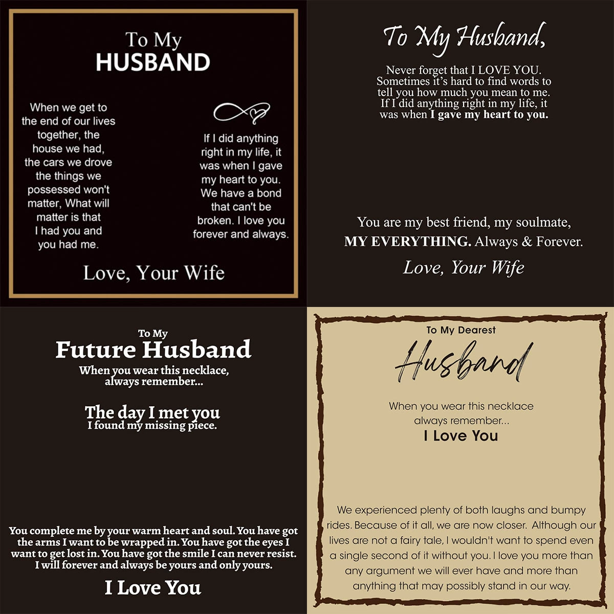 Европейская и американская мода трансграничная горячая распродажа карточная коробка To My HUSBand ювелирные украшения подарочная открытка подарочная карта