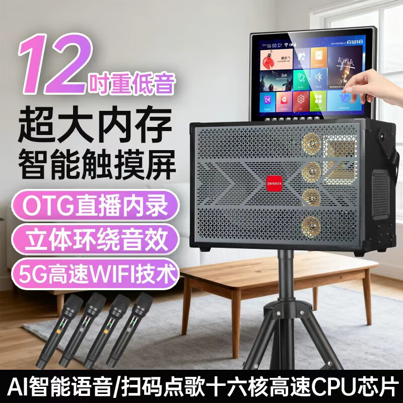 Aiwa Aihua Family Ktv Audio Set Outdoor Portable Square Dance Bluetooth Audio with Display Home