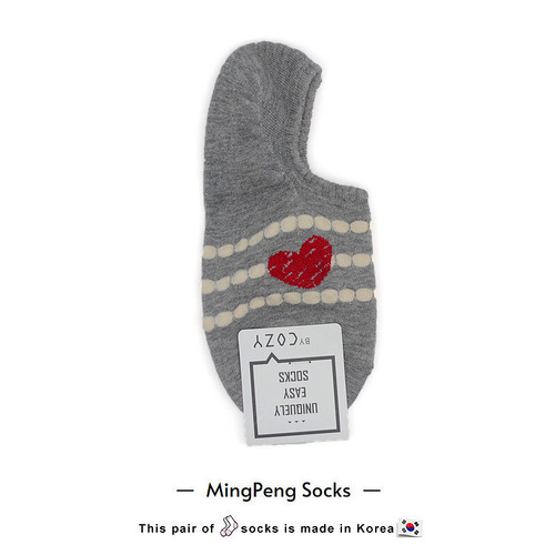 0Korean socks with dots of love and peach heart stripes, women’s sweet casual cotton boat socks, spring new cross-border products