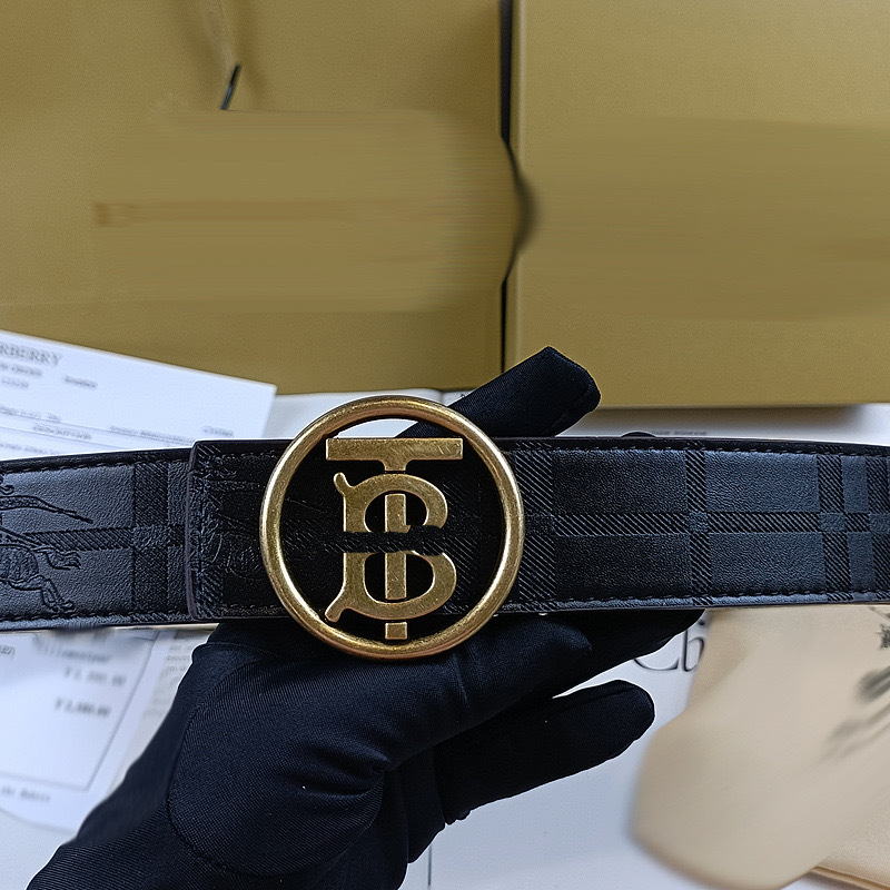 Embossed black round tb copper buckle / 105cm