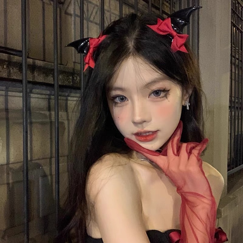 ハロウィーンcos小悪魔蝶ネクタイ髪飾り奇妙な道具立体トップクリップLolita髪飾り|undefined