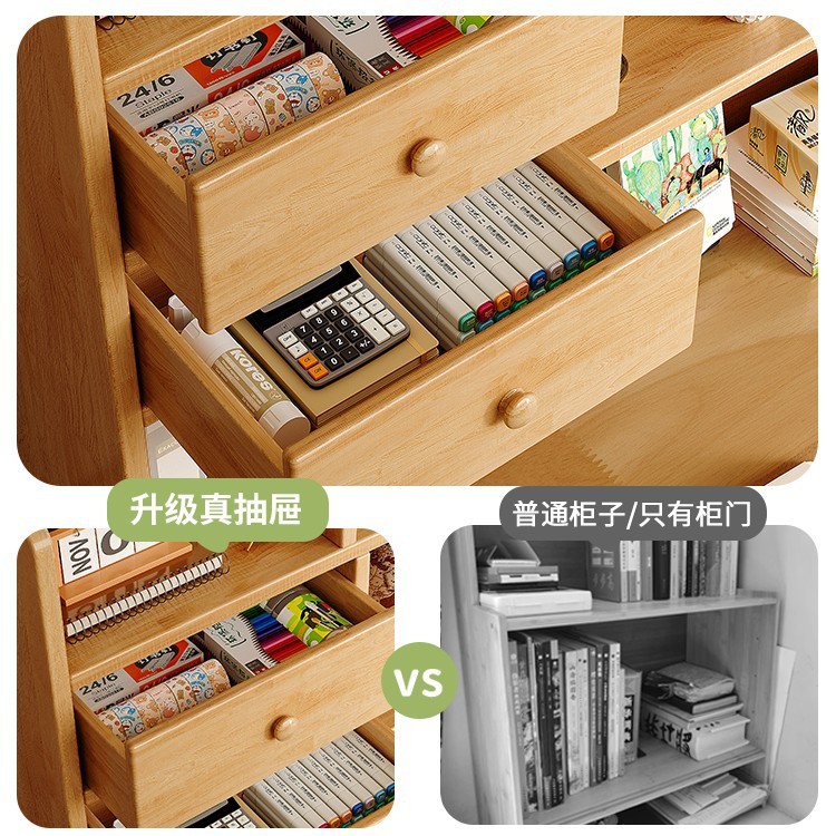 实木书架桌面置物架学生书桌上收纳架子办公立式多层飘窗小型书柜|undefined