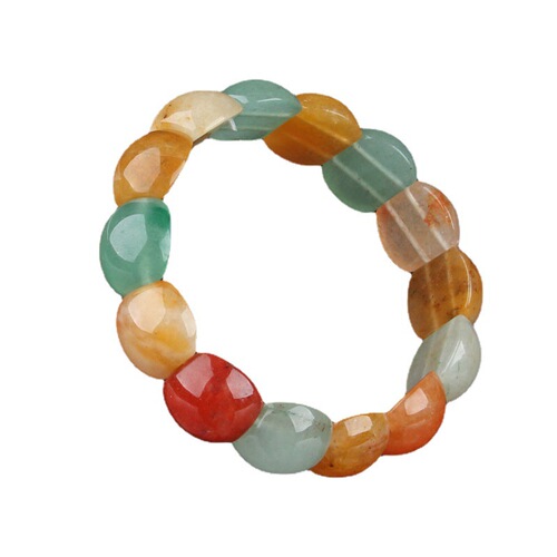 Natural Aventurine Jade Hand Row, Colorful Jade Bracelet, High Bamboo Section Women's Hand Row, Live Broadcast Supply Chain Source