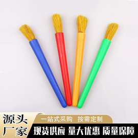 儿童4支猪鬃毛圆头糖果色涂鸦笔diy绘画油画笔学生创意笔刷批发