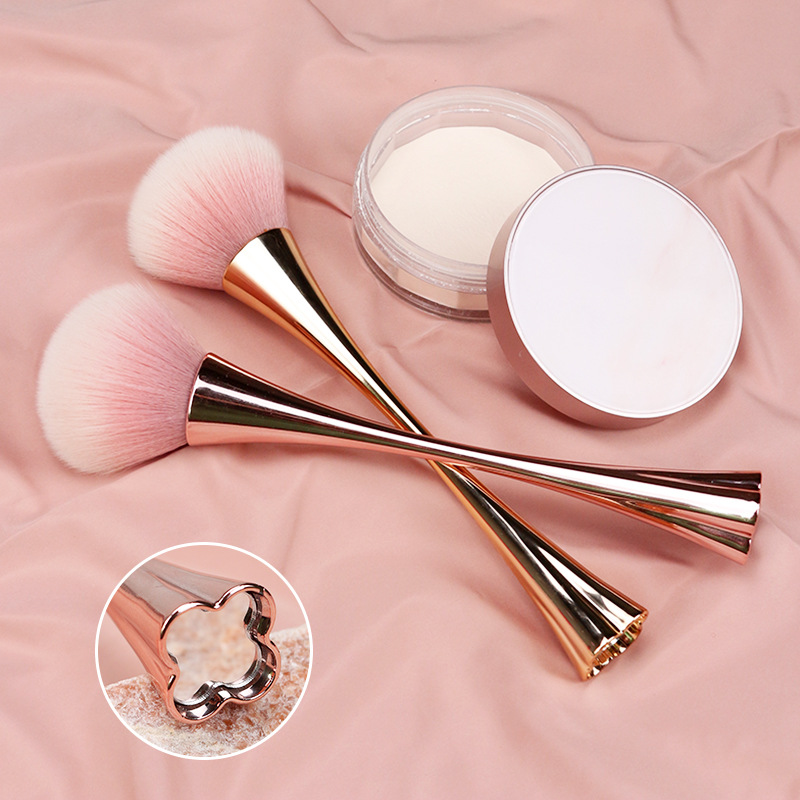 Personalizada tetrahedra cepillo de maquillaje mango plano con espejo herramientas de maquillaje de pintura de polvo pequeño fabricante de cepillo de maquillaje de cintura