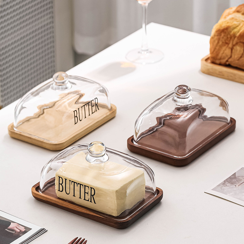 竹ケーキプレート透明ガラスディスプレイトレイデザートペストリー洋食プレートテーブルバタープレートクロスボーダー外国貿易|undefined