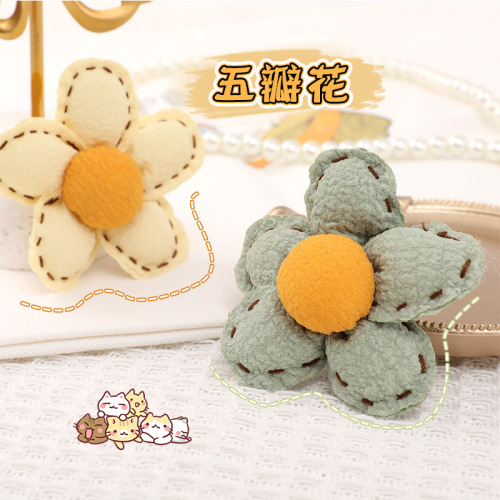 Japanese and Korean style chiffon five-petal flower brooch cartoon animal jewelry accessories diy pendant cute bag jewelry accessories