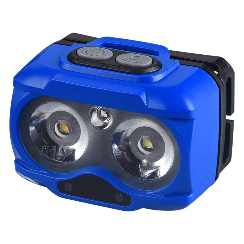 New Smart Voice Headlight Command Control Ultra-Bright Sensor Light Three Light Sources Removable Battery Waterproof