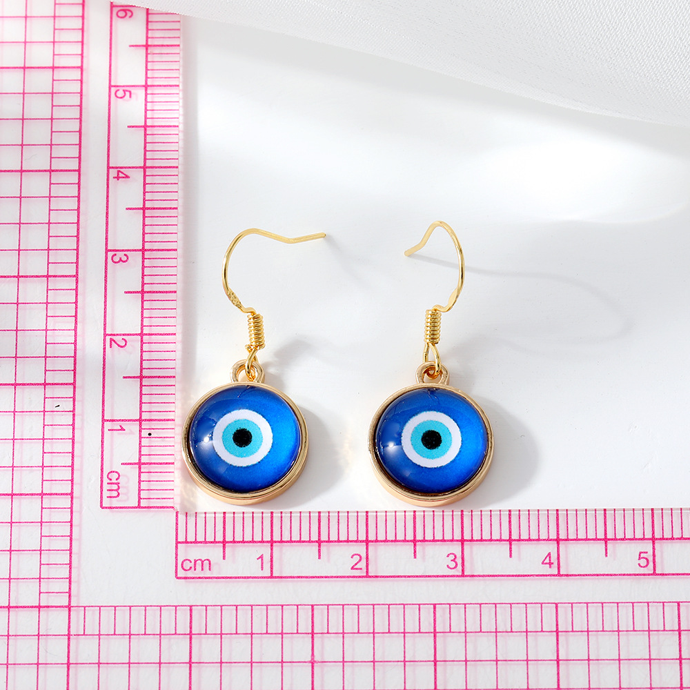 7g Weight 1 Pair Retro Devil's Eye Plating Alloy Drop Earrings
