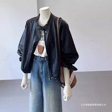 皮衣外套女2025年新款感短款黑色夹克今年流行小个子美式复古
