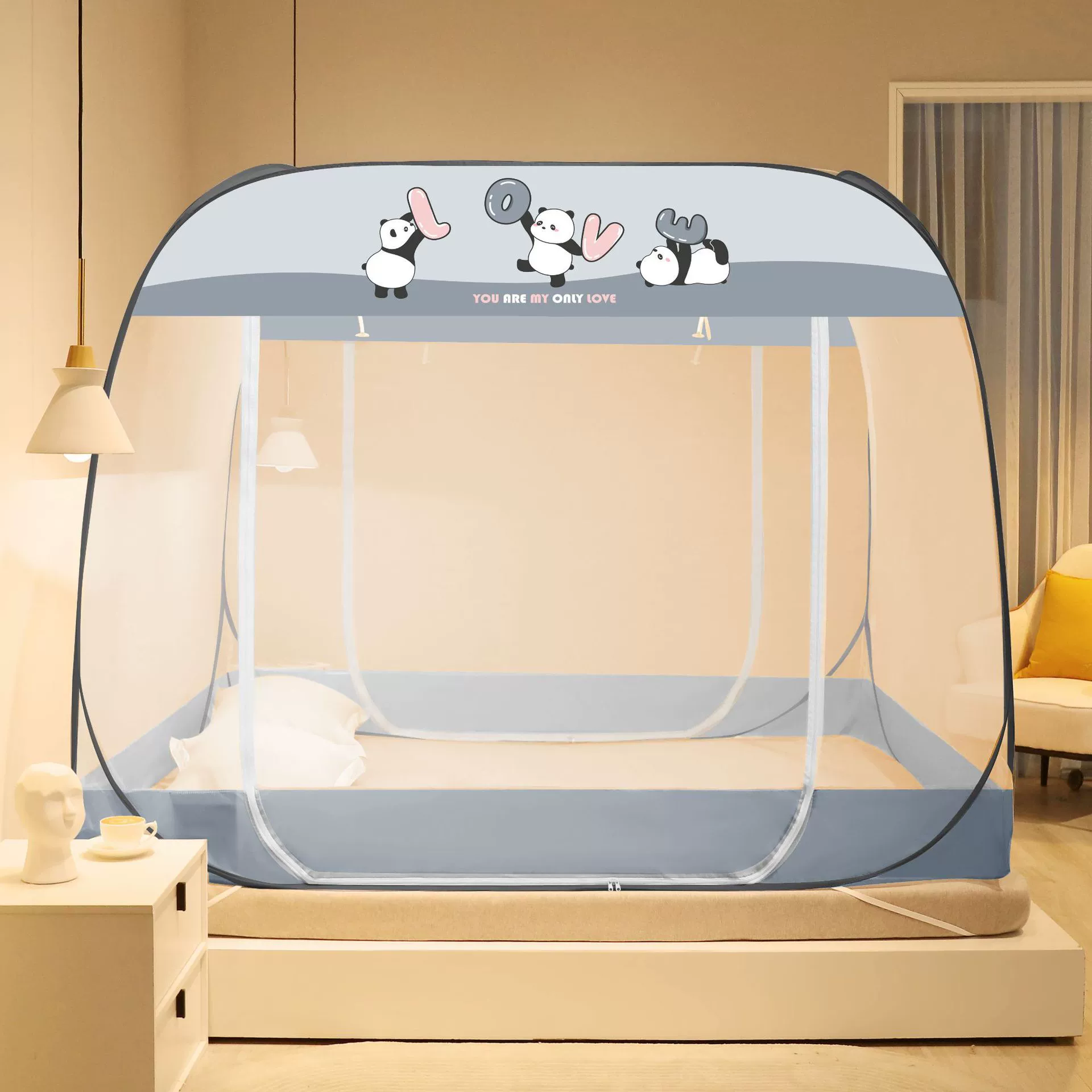 Устойчивый к падению зашифрованный складной монгольский мешок с защитой от комаров, без установки, 1, 5 м1,8, бытовая двойная дверь, москитная сетка, односпальная двуспальная кровать