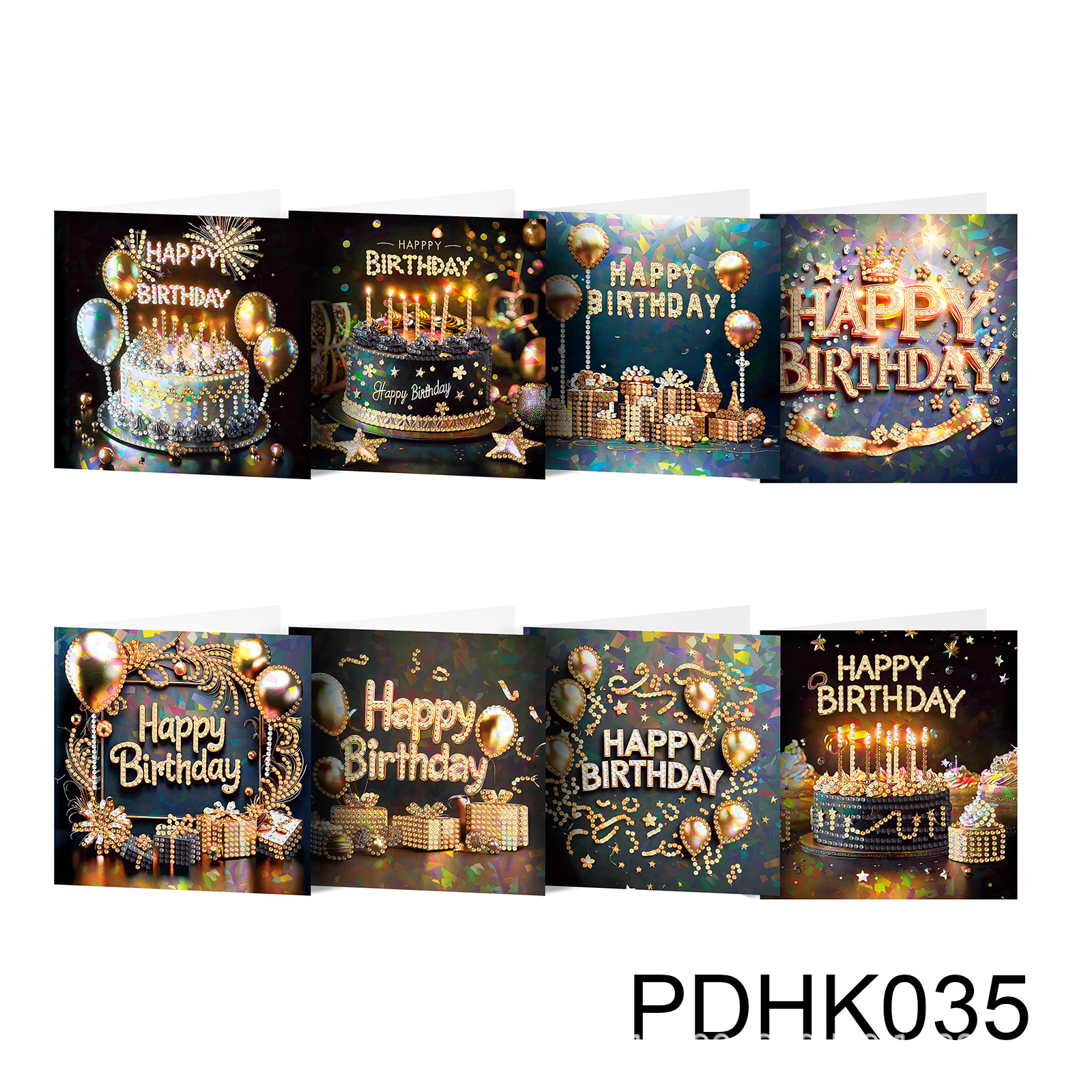 Nuevos diamantes transfronterizos alrededor de la pintura de diamantes DIY flores de Navidad tarjetas de regalo de cumpleaños 12 tarjetas de diamantes