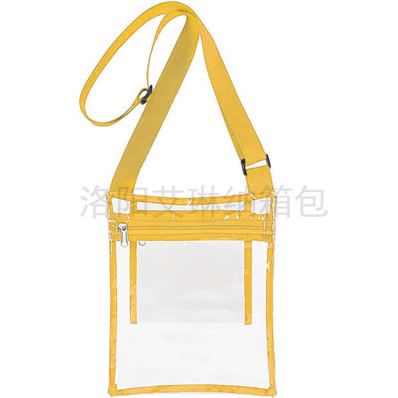Amazon transparente PVC crossbody bolsa correa de hombro ajustable estadio transparente bolsa de viaje al aire libre deportes bolsa de almacenamiento