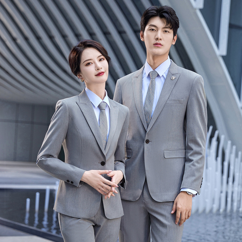 Autumn and Winter High-End Professional Suit Set, Elastic and Thickened, Unisex Workwear, Wrinkle-Resistant Business Formal Suit with Trousers Autumn and Winter High-End Professional Suit Set, Elastic and Thickened, Unisex Workwear, Wrinkle-Resistant Business Formal Suit with Trousers